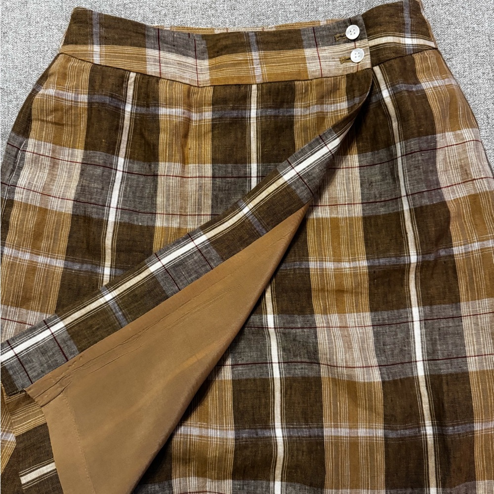 LIZ Claiborne collections women’s size 10 tan and beige linen lined skirt‎ - Picture 3 of 9